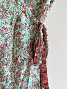 Silk Wrap Dress - Turquoise