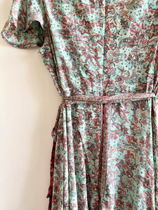 Silk Wrap Dress - Turquoise