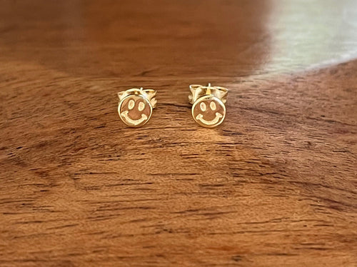 Smiley Face Tiny Stud Earrings