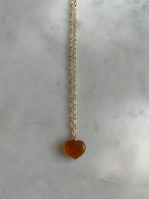Load image into Gallery viewer, Amber Murano Glass Heart Necklace
