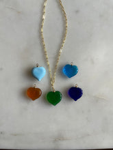 Load image into Gallery viewer, Navy Murano Glass Heart Necklace