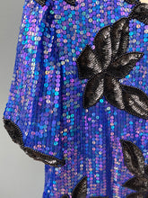 Load image into Gallery viewer, Blue &amp; Black Sequin Top