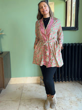 Load image into Gallery viewer, Silk Kimono - Blue Pink