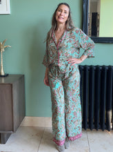 Load image into Gallery viewer, Silk Shirt &amp; Trouser Set - Pink/Blue Paisley