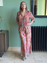 Load image into Gallery viewer, Silk Shirt &amp; Trouser Set - Pink/Gold Paisley