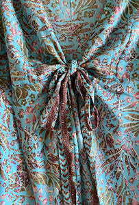 Silk Wrap Dress - Blue