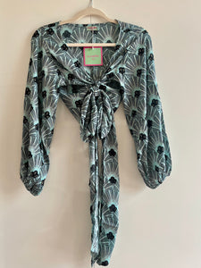 Silk Wrap Top - Turquoise