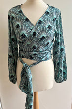 Load image into Gallery viewer, Silk Wrap Top - Turquoise